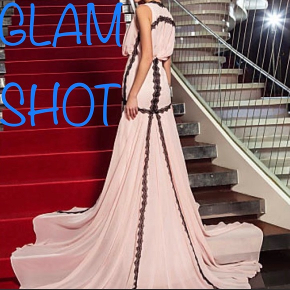 EUC formal floor length gown retro glamour chiffon prom evening bridal - Picture 2 of 8